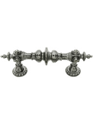 Portobello Jeweled Cabinet Pull With Kensington Back Plates in Antique Pewter.